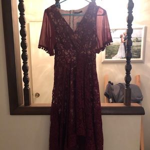 High-low lace dress